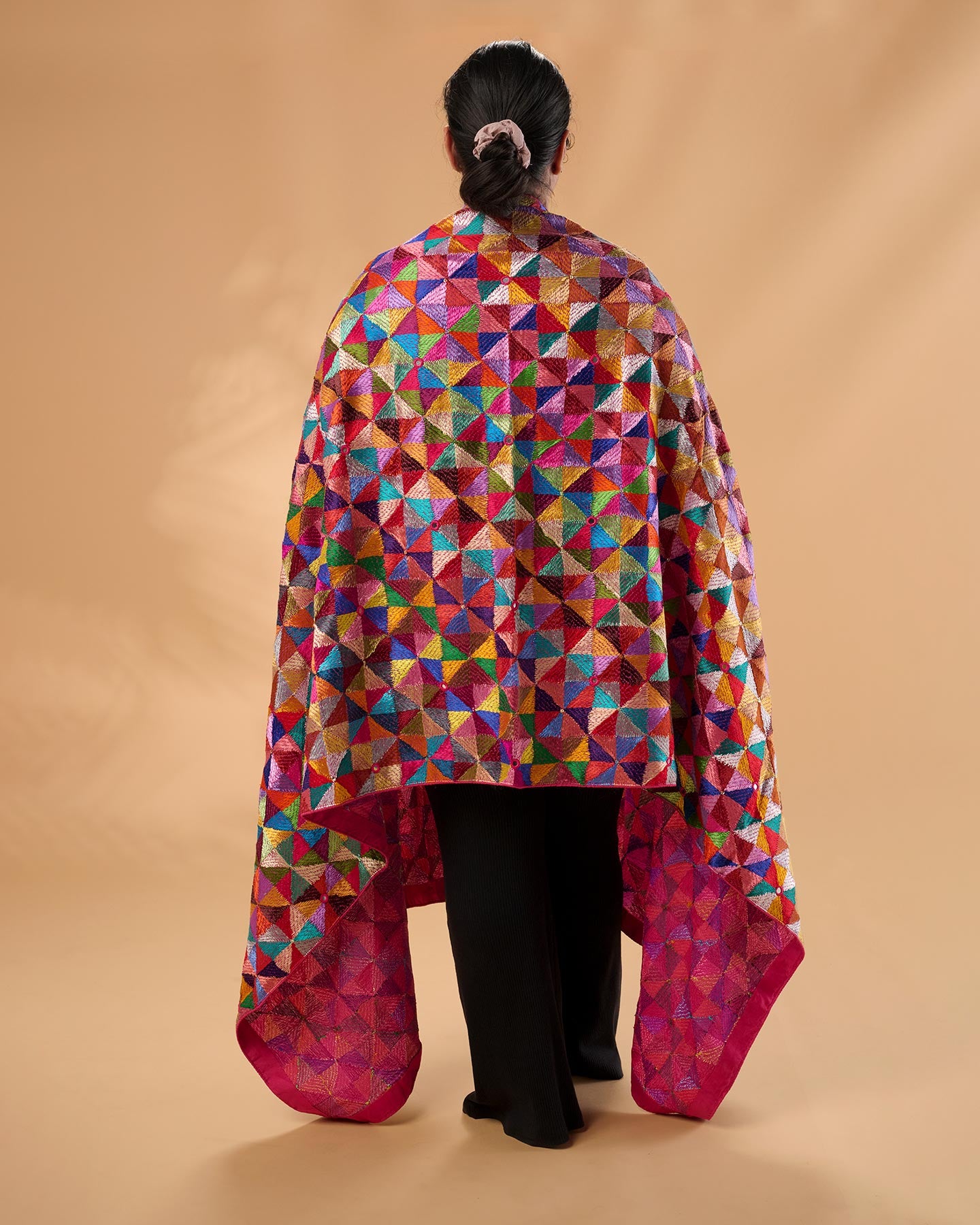 Pure Chinon Hand Embroidered Phulkari Dupatta - 68 bagh + 68 colours + bagh + multicolor + royal + antique + Artisanal + Punjab + Tradition + Women + MakeInIndia + Handicraft + Panjab + Rang + Colours + Girl Clothing + Fulkari + Threads + Colours + Colors + Embroidery + Handwork + Artisan + Stylish + Royalty + Royal + Decoration + Decor+ Heritage Punjab + NRI