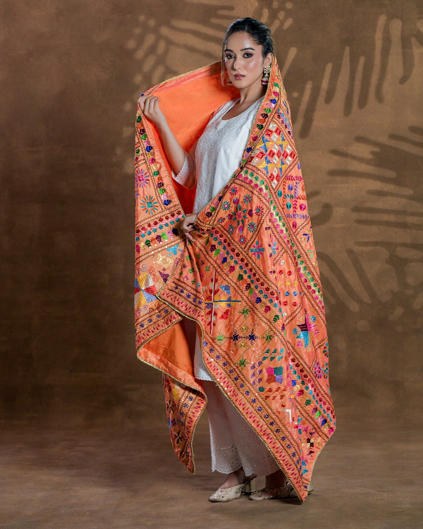 Pure Silk Hand Work Dupatta Elegance Unveils the Heritage of
