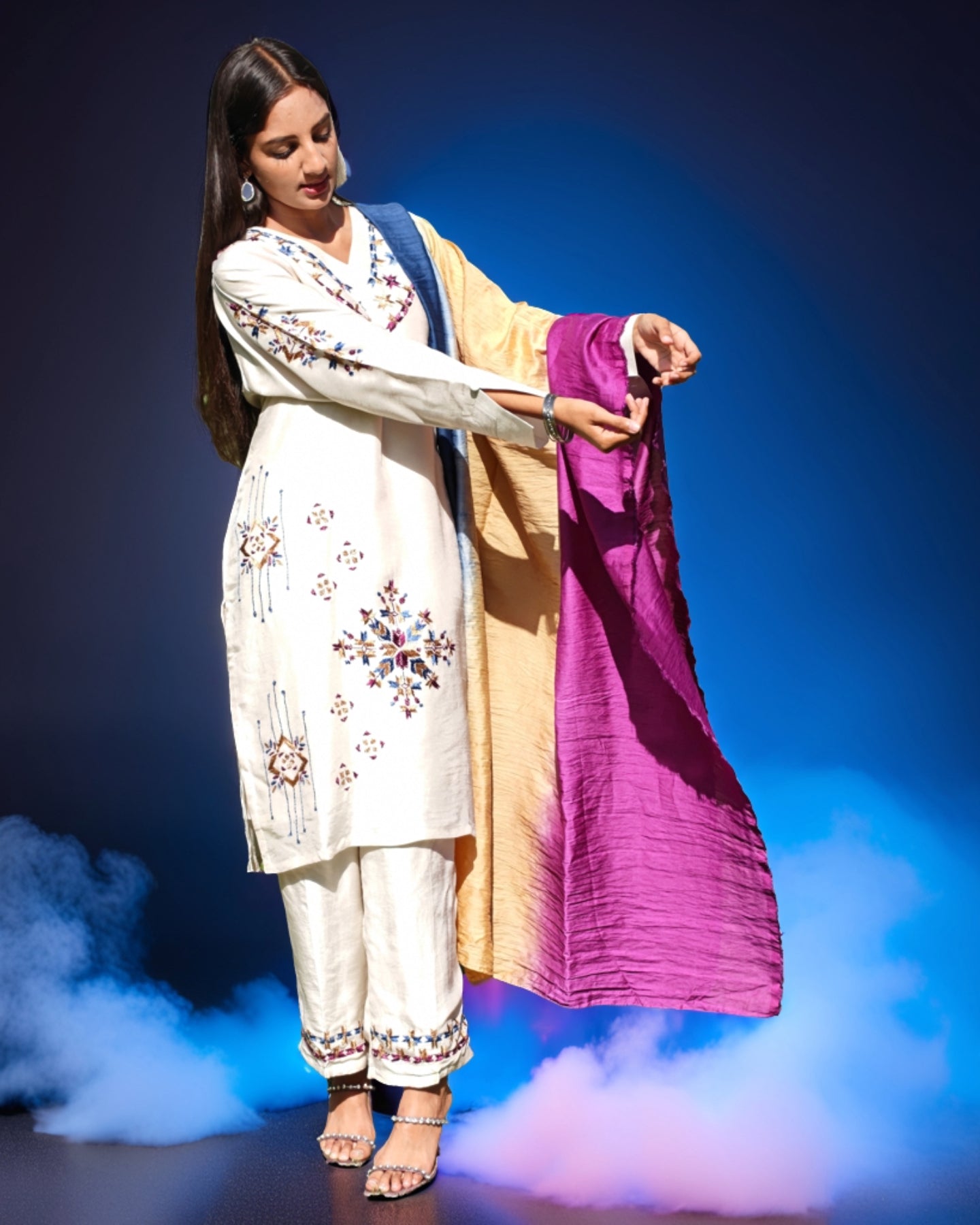 Pure Cotton Silk Hand Embroidered Phulkari Kurti - Noor-e-Gul
