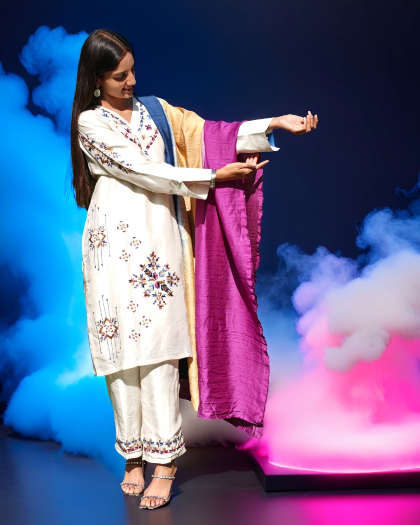 Pure Cotton Silk Hand Embroidered Phulkari Kurti - Noor-e-Gul