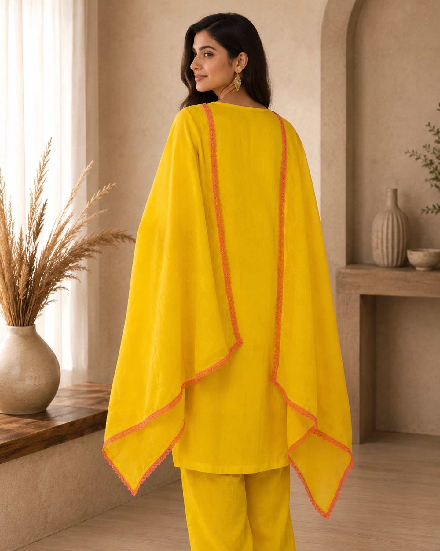 Pure Organza Dupatta - Sunshine yellow