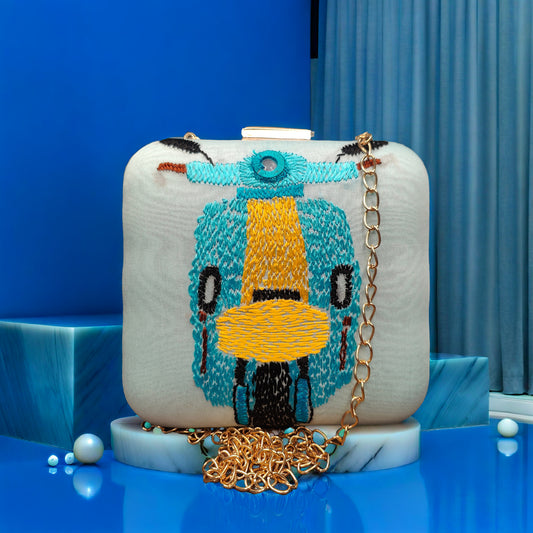 Hand Work Phulkari Clutch - Artisan's Ride
