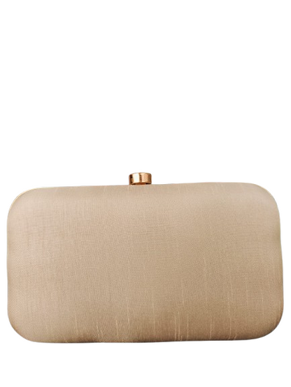 Hand Work Phulkari Clutch - Beige Golden - Rectangle