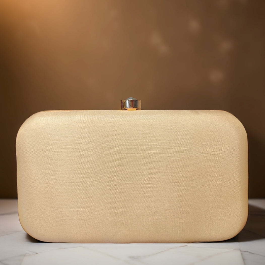 Hand Work Phulkari Clutch - Beige Elegance