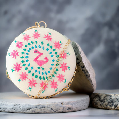 Pure Silk Hand Embroidered Phulkari Clutch -off white + Artisanal + Punjab + Tradition + Women + MakeInIndia + Handicraft +  trend + festival wear + comfort wear + smart wear + trendy wear + indian ethnic + cultural wear + rakhi + diwali + ganesh cahturthi + friends wear + date wear + casual wear + indian wear + western wear + trendy attire + fashion + stylish + dinner + clutch + handbag + sling bag + classy + marriage essentials + bride wear + punjab + panjab + handwork + vibrant + signature