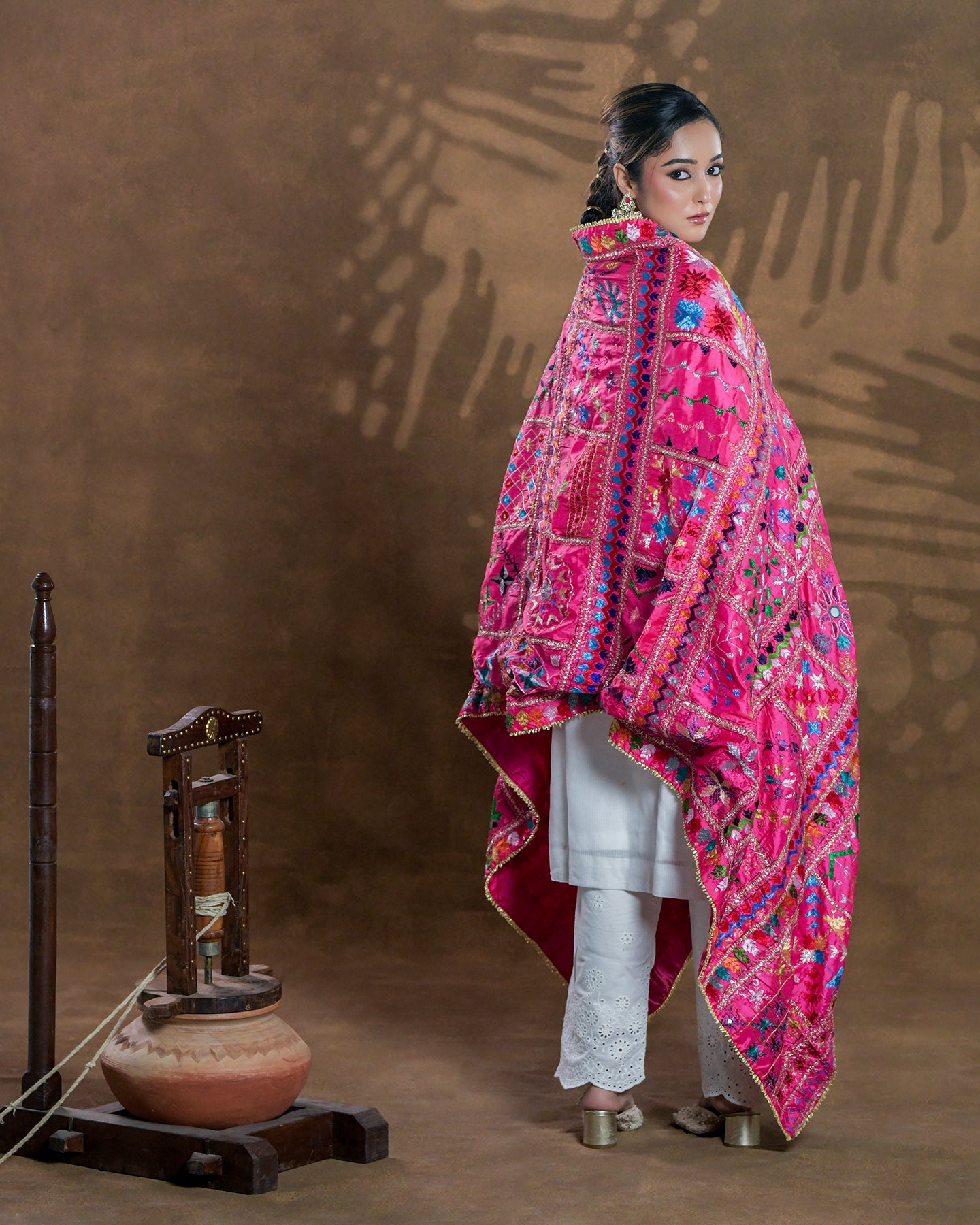 Pure Silk Hand Work Dupatta - Elegance - Unveils the Heritage of Punjab with 52 Motifs (Bawan Bagh)