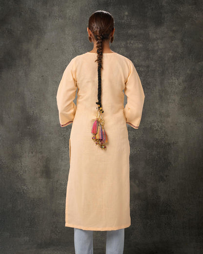 Pure Linen Hand Embroidered Phulkari Shirt - Pearl White Monochrome + Artisanal + Punjab + Tradition + Women + MakeInIndia + Handicraft + girls + modern