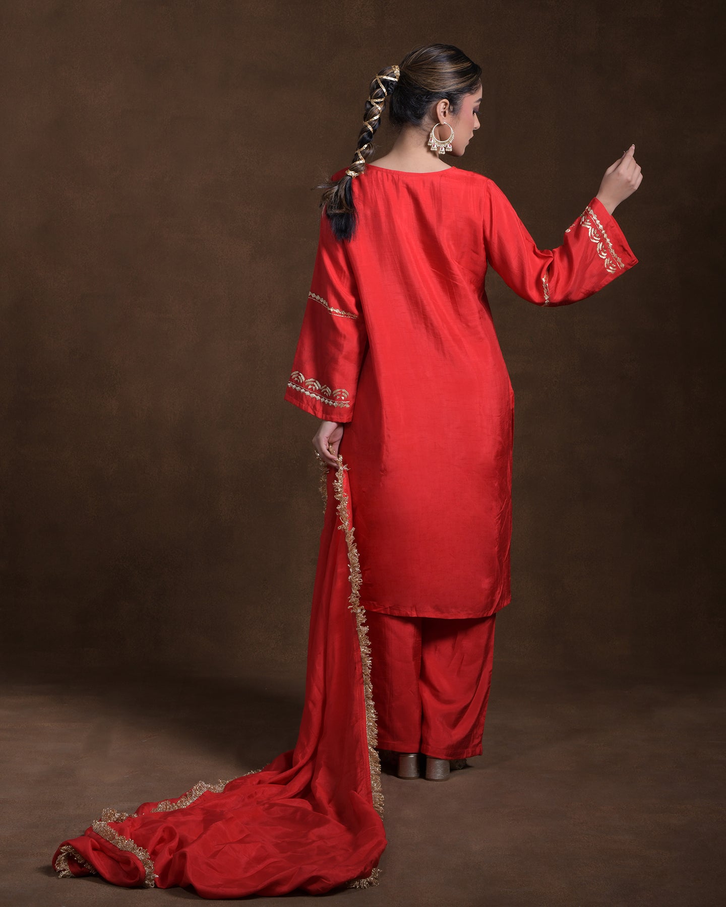 Pure Silk Hand Embroidered Phulkari top bottom suit set tunic kurti pant combination set- heritage red Colours + Artisanal + Punjab + Tradition + Women + MakeInIndia + Handicraft + trend + festival wear + comfort wear + smart wear + trendy wear + indian ethnic + cultural wear + rakhi + diwali + ganesh cahturthi + friends wear + date wear + casual wear + indian wear + western wear + trendy attire + fashion + stylish + dinner + luxury + premium + royal + signature + clasic + prettiest + top + dupatta + shagan
