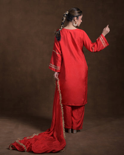 Pure Silk Hand Embroidered Phulkari top bottom suit set tunic kurti pant combination set- heritage red Colours + Artisanal + Punjab + Tradition + Women + MakeInIndia + Handicraft + trend + festival wear + comfort wear + smart wear + trendy wear + indian ethnic + cultural wear + rakhi + diwali + ganesh cahturthi + friends wear + date wear + casual wear + indian wear + western wear + trendy attire + fashion + stylish + dinner + luxury + premium + royal + signature + clasic + prettiest + top + dupatta + shagan