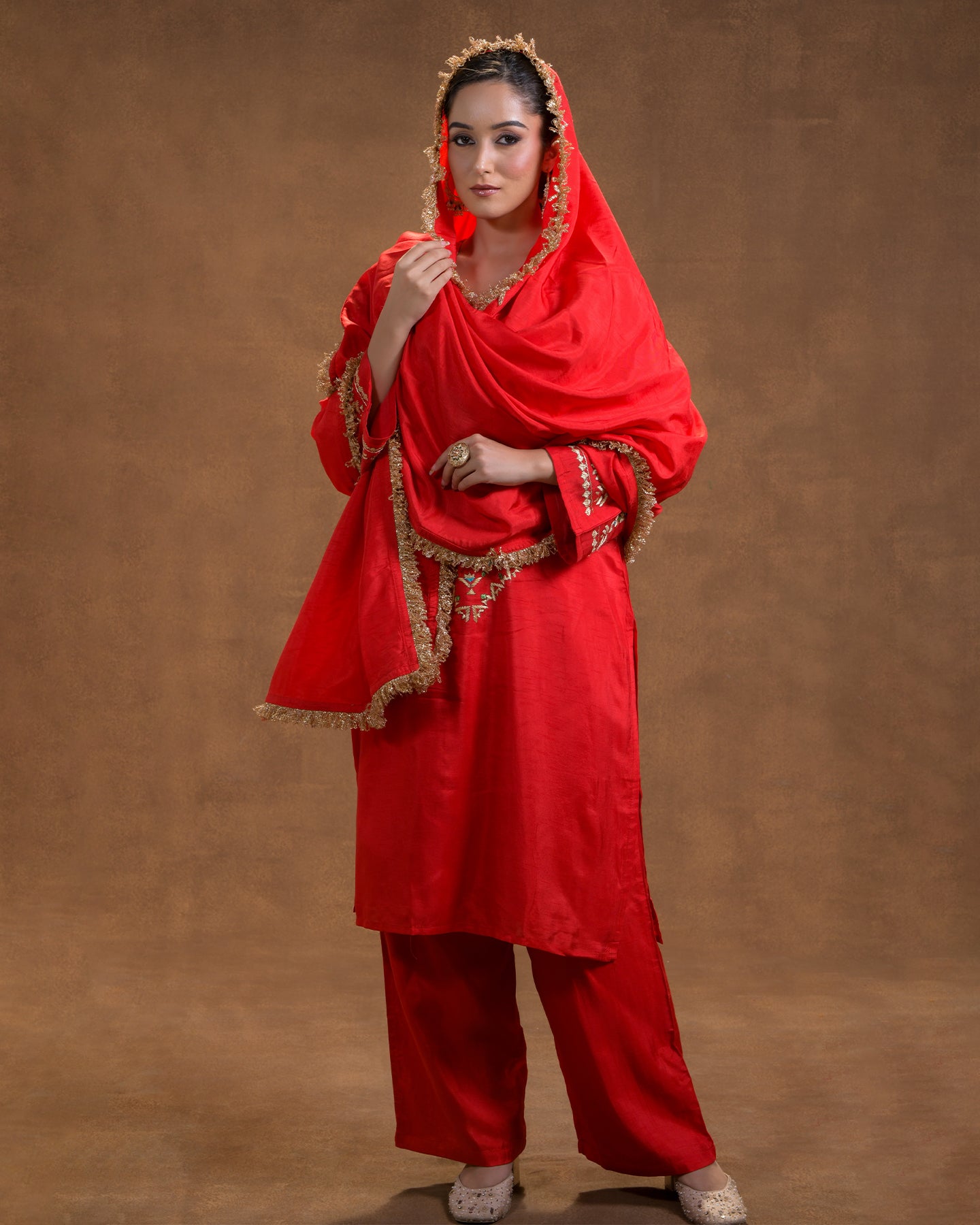 Pure Silk Hand Embroidered Phulkari top bottom suit set tunic kurti pant combination set- heritage red Colours + Artisanal + Punjab + Tradition + Women + MakeInIndia + Handicraft + trend + festival wear + comfort wear + smart wear + trendy wear + indian ethnic + cultural wear + rakhi + diwali + ganesh cahturthi + friends wear + date wear + casual wear + indian wear + western wear + trendy attire + fashion + stylish + dinner + luxury + premium + royal + signature + clasic + prettiest + top + dupatta + shagan