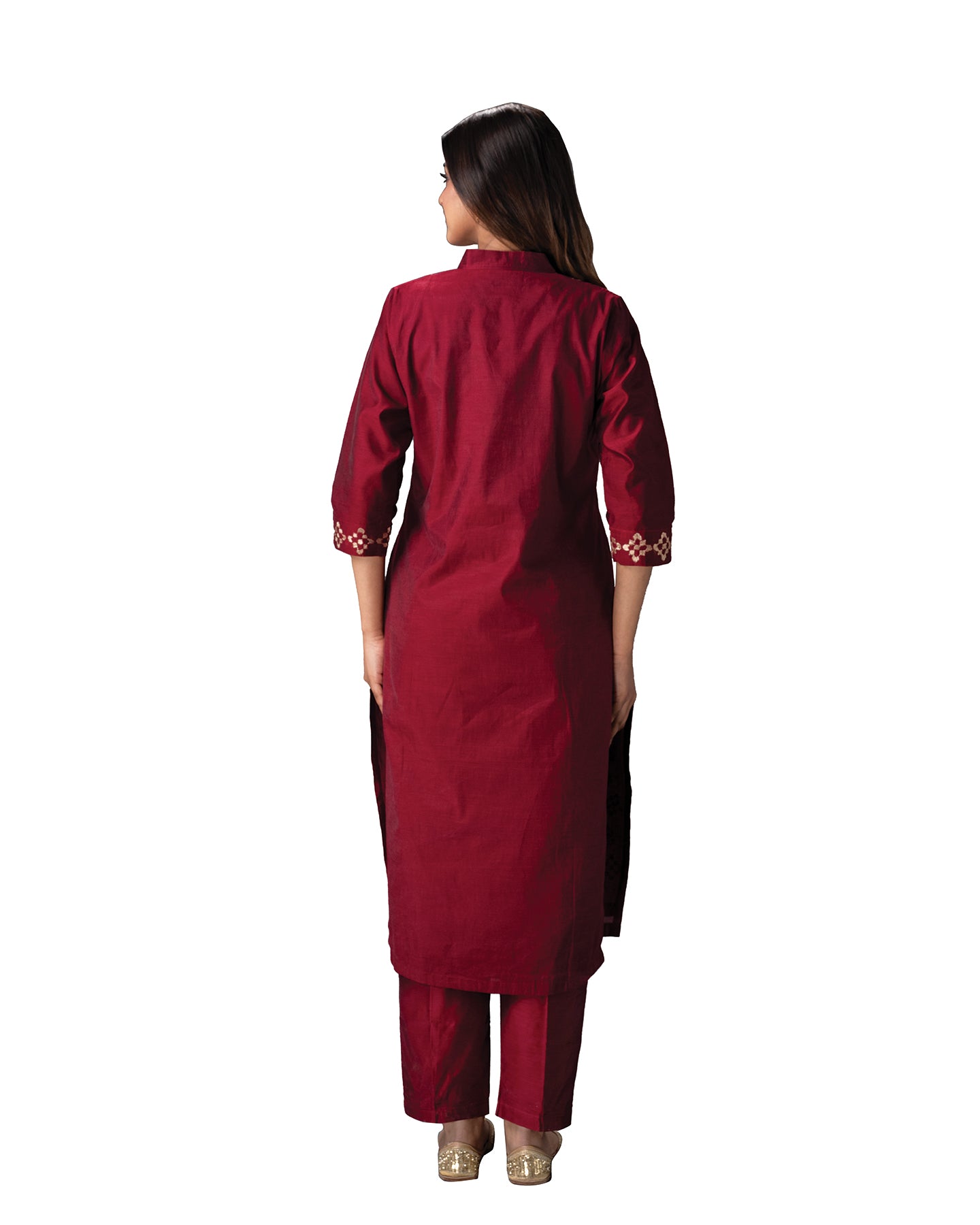Pure Chanderi Hand Embroidered Phulkari Kurti Pant - Royal Maroon + Artisanal + Punjab + Tradition + Women + MakeInIndia + Handicraft + Panjab + Rang + Colours + Girl Clothing + Fulkari + Threads + Colours + Colors + Embroidery + Handwork + Artisan + Stylish + royal + kitty + dinner + sangeet + office + ias + govt party +get together + designer + luxury + aesthetic + smart + best