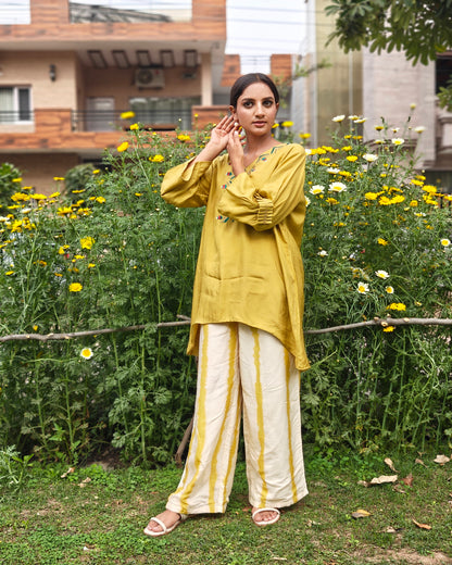 Pure Silk striped Palazo pants
