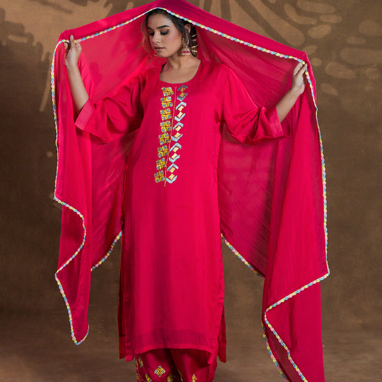 Pure organza Hand Embroidered Phulkari bottom suit set tunic kurti pant combination set- majestic majenta Colours + Artisanal + Punjab + Tradition + Women + MakeInIndia + Handicraft + trend + festival wear + comfort wear + smart wear + trendy wear + indian ethnic + cultural wear + rakhi + diwali + ganesh cahturthi + friends wear + date wear + casual wear + indian wear + western wear + trendy attire + fashion + stylish + dinner + luxury + premium + royal + signature + clasic + prettiest + dupatta + shagan