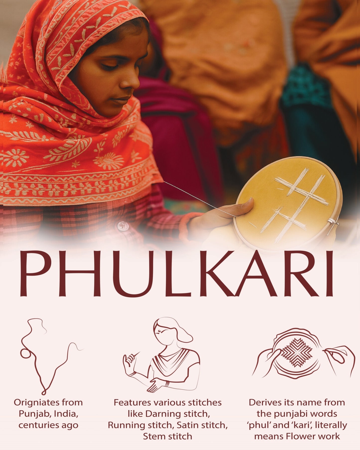 Pure Cotton Silk Hand Work Phulkari Suit with dupatta - Noor-e-Gul
